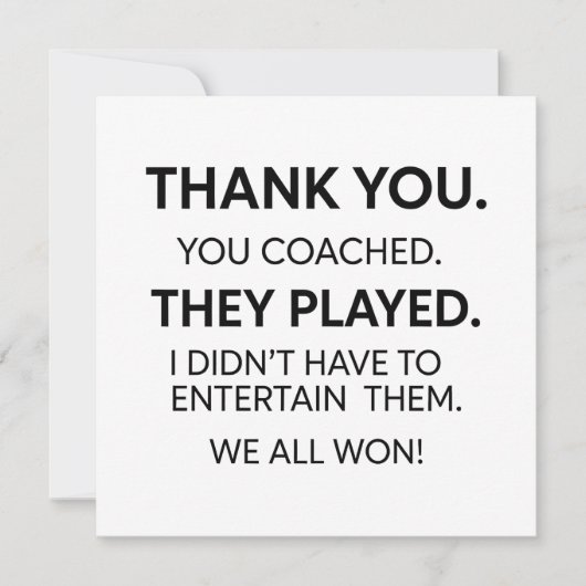 Danke Coach Karte (Vorderseite)