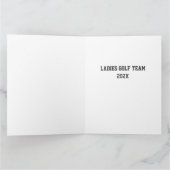 DANKE COACH Ladys Golf Team Pink Schwarz-weiß Karte (Innenseite)