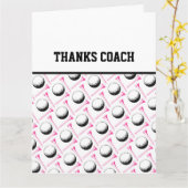 DANKE COACH Ladys Golf Team Pink Schwarz-weiß Karte (Gelbe Blume)