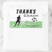 Danke Coach Soccer Player Vielen Dank Rechteckiger Aufkleber (Tasche)