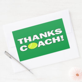 Danke Coach! Tennis Coaches Sportteam Party Rechteckiger Aufkleber