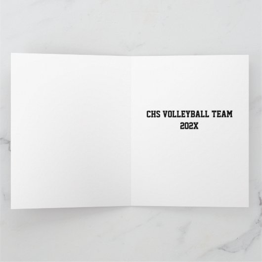 DANKE COACH Volleyball Team Sport White Black Karte (Innenseite)