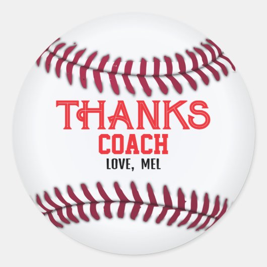 Danke Coach von Runder Aufkleber (Vorderseite)