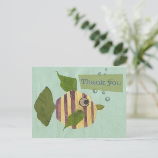 Danke, Collage Fish Postkarte (Stehend Vorderseite)