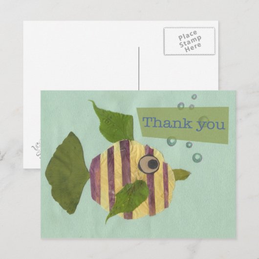 Danke, Collage Fish Postkarte (Vorne/Hinten)