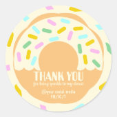 Danke Cookies Doughnut Bäckerei Runder Aufkleber (Vorderseite)