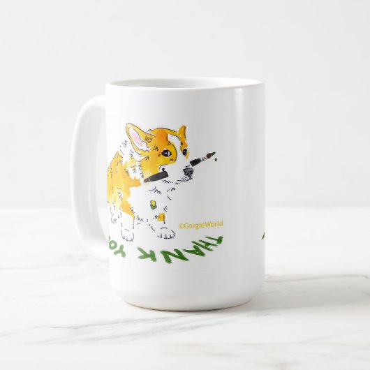Danke Corgi-Tasse Kaffeetasse (Vorderseite Links)