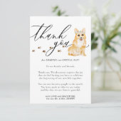 Danke, Corgi Welpenhund Wedding Begleitkarte (Stehend Vorderseite)