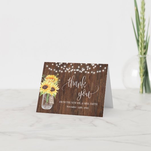 Danke Country Sunflowers Bridal Wedding (Vorderseite)