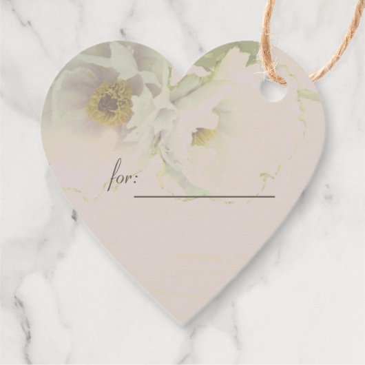 "Danke!" Couple's Names Wedding Mauve Peony Geschenkanhänger (Rückseite)