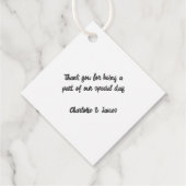 Danke, Cow Themed Wedding Geschenkanhänger (Rückseite)