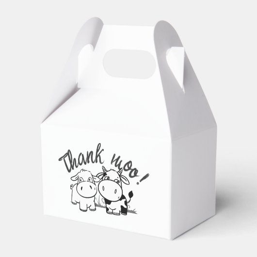 Danke, Cow Themed Wedding Geschenkschachtel (Vorderseite)