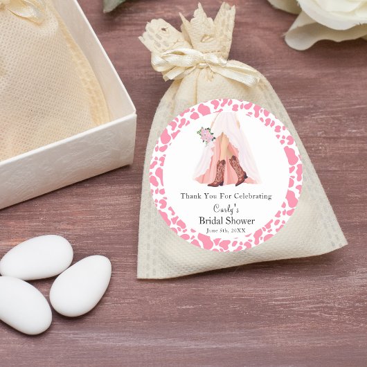 Danke Cowboy Boots & Wedding Dress Bridal Show Runder Aufkleber