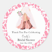 Danke Cowboy Boots & Wedding Dress Bridal Show Runder Aufkleber (Vorderseite)