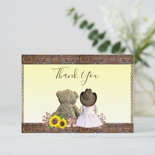 Danke | Cowgirl Themed Baby Dusche (Stehend Vorderseite)