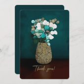 Danke! Crackle Vase Silver Dollar Blume Dankeskarte (Vorne/Hinten)