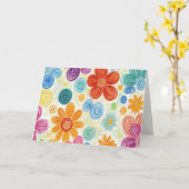 Danke Crayon Doodle Daisy Design Karte (Gelbe Blume)