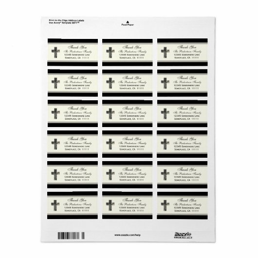 Danke, Cross Adressaufkleber (Vorne)