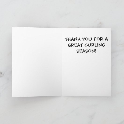 Danke, Curling Coach Dankeskarte (Innenseite)