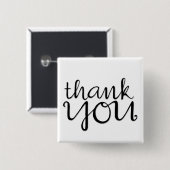 Danke Cursive Black Magnet Button (Vorne & Hinten)