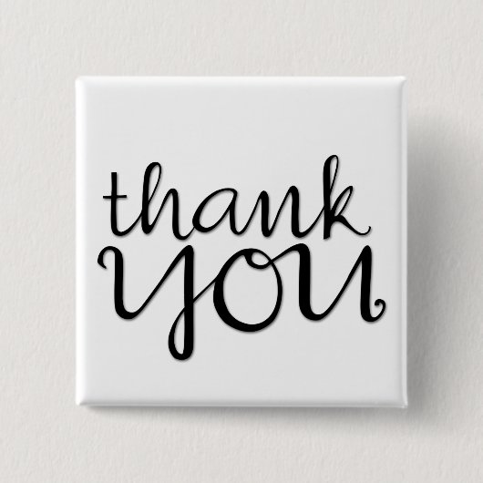 Danke Cursive Black Magnet Button (Vorderseite)