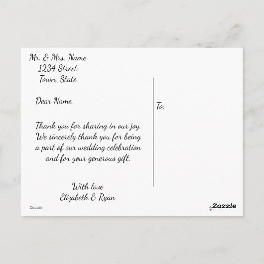 Danke, Custom Foto Postkarte (Rückseite)