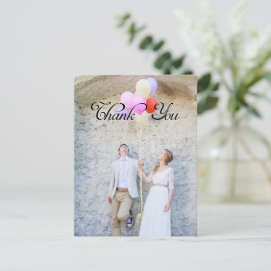 Danke, Custom Foto Postkarte (Stehend Vorderseite)