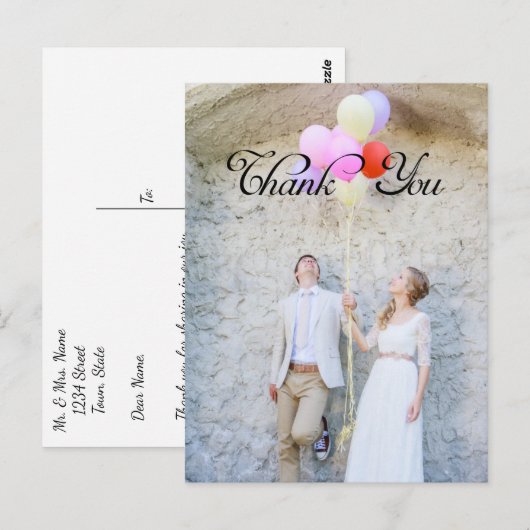 Danke, Custom Foto Postkarte (Vorne/Hinten)