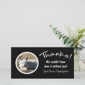 Danke! Custom Foto Vielen Dank Dankeskarte (Stehend Vorderseite)