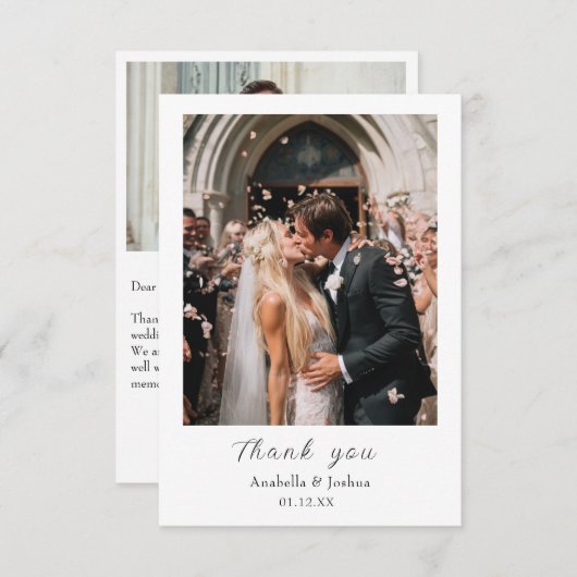 Danke, Custom Foto Wedding Card Dankeskarte (Vorne/Hinten)