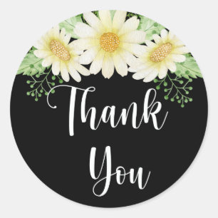 Danke, Daisy Blume Black Runder Aufkleber