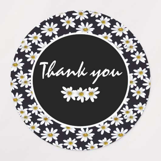 Danke Daisy Floral Etiketten (Design 1)