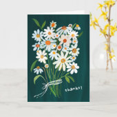 DANKE Daisy-Sträußchen handgemalt mit Gouache Karte (Gelbe Blume)