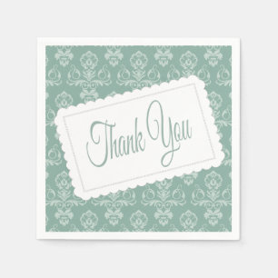 Danke Damask Pattern Blue, Green Aquamarin Napkins Serviette