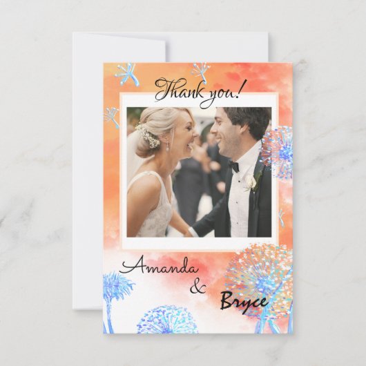 Danke Dandelion und Aquarellwolken (Vorderseite)