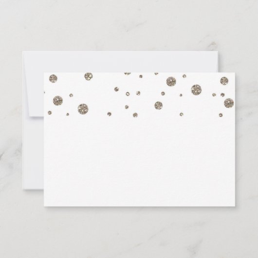 DANKE DANK Card Gold & Glitzer Print Einladung (Rückseite)