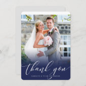 DANKE DANK Foto elegante Kalligraphie Marine (Vorne/Hinten)