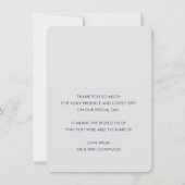 DANKE DANK Foto elegante Kalligraphie Marine (Rückseite)