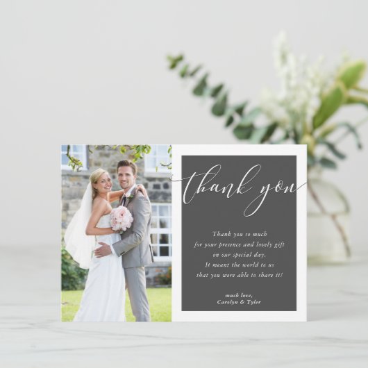 DANKE DANK IHNEN Foto elegante graue Farbe (Stehend Vorderseite)