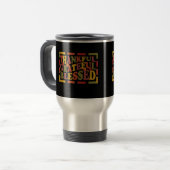 Danke, danke, dankbar, gesegnet Design Reisebecher (Vorderseite Links)
