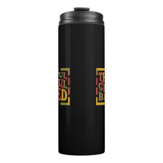 Danke, danke, dankbar, gesegnet Design Thermosbecher (Vorderseite)