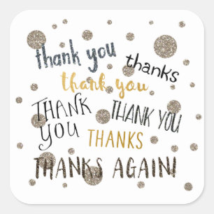 DANKE, DANKE Gastgeschenk Glitzer Glam Sticker