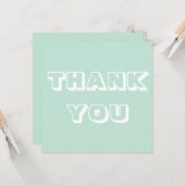 Danke, danke, Meeresfrüchte grün weiß Karte (Vorderseite/Rückseite Beispiel)