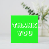 Danke, danke, neon-grün weiß karte (Stehend Vorderseite)