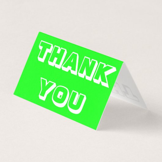 Danke, danke, neon-grüne Faltkarte (Rückseite)