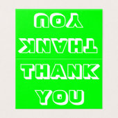 Danke, danke, neon-grüne Faltkarte (Außenseite Aufgefaltet)