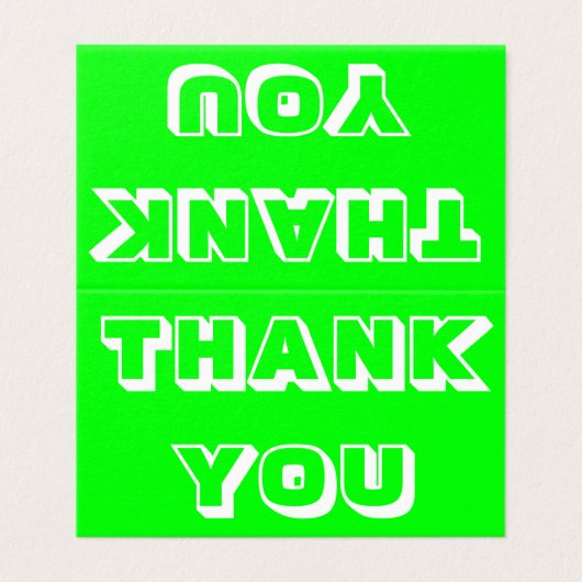 Danke, danke, neon-grüne Faltkarte (Außenseite Aufgefaltet)
