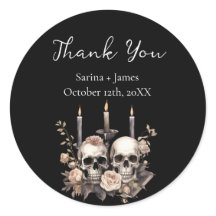 Danke Dark Gothic Gastgeschenk Hochzeit Sticker