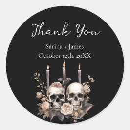 Danke Dark Gothic Gastgeschenk Hochzeit Sticker