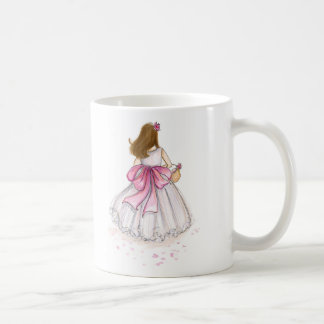 Danke das brünette Blumen-Mädchen Kaffeetasse